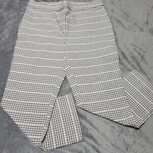 Jules Leopold Womens Large Black‎ Plaid Business Pull On Flat Front Control Top